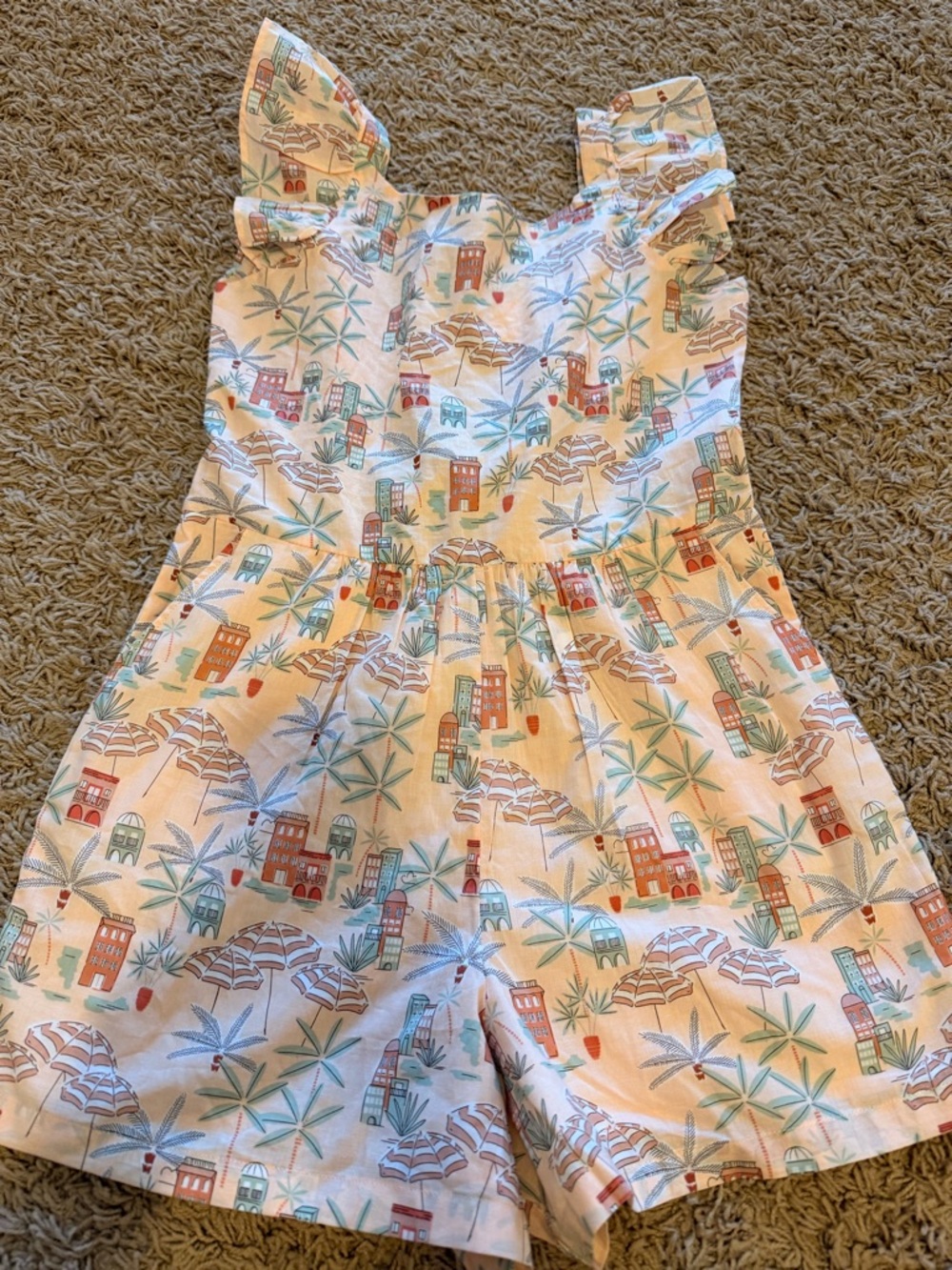 Janie and Jack Cream size 12 romper nwt